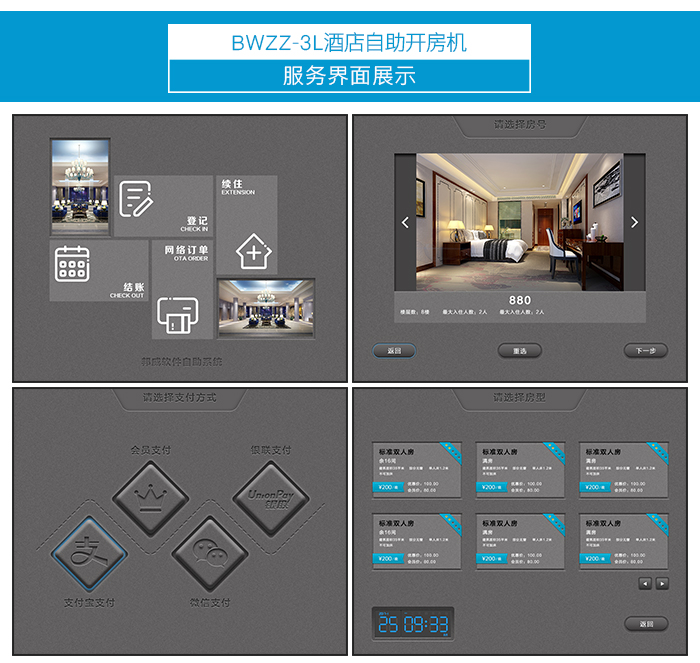 旅馆自助入住机——效劳界面展示